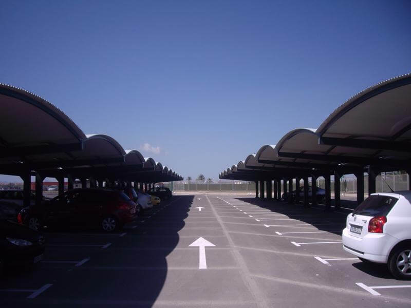 marquesinas de parking para el aeropuerto de san javier en murcia